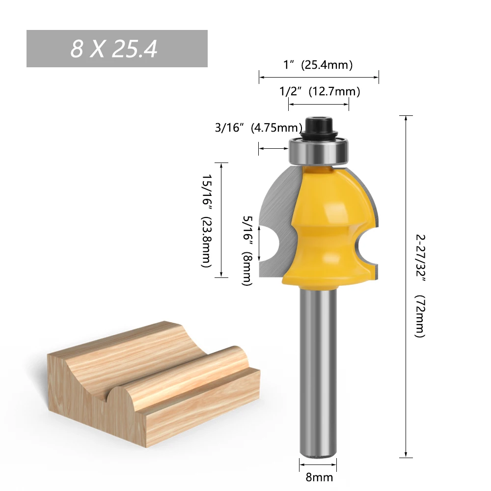 LAVIE 1pc 8mm Shank Line Architectural Molding Router Bit Woodworking Tenon Milling Cutter for Wood Machine Tools MC02076