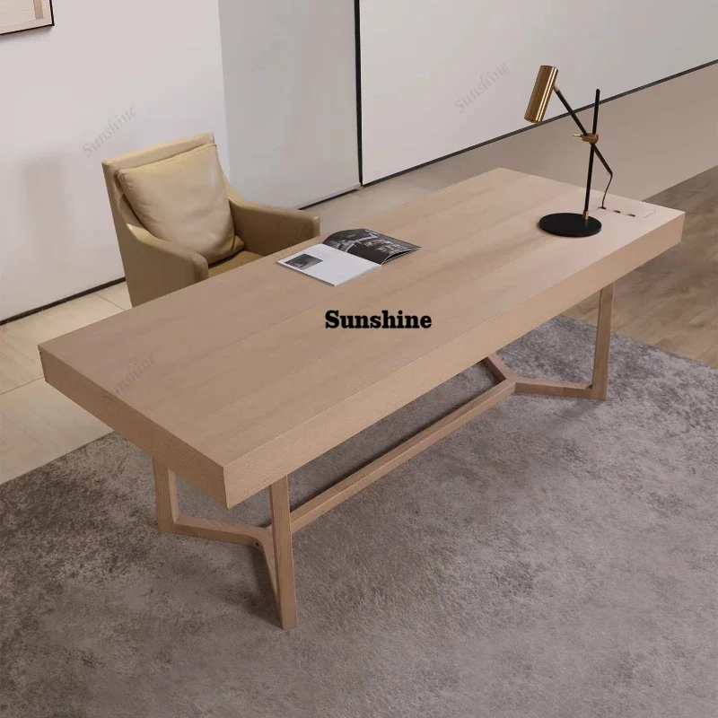 

Wooden Modern Office Desk Space Saving Minimalist Reception Office Desk Computer Shelves Escritorio Oficina Trendy FurnitureTJ
