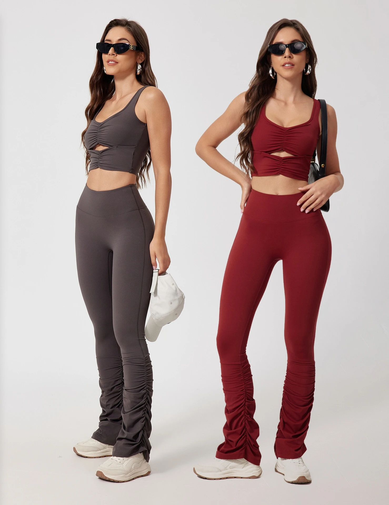 

Yoga Set 2 Piece Women's Tracksuit Beautiful Back Bra Tank Top Plastic Hips Stacked Pants Fitness Women Yoga Clothing Sports