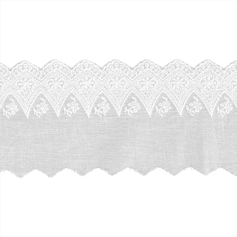 HOT Cotton Embroidered White Clothing Lace Fabric 9.5cm Wide Sewing DIY Trim Wedding Applique Ribbon Collar Cloth Guipure Decor