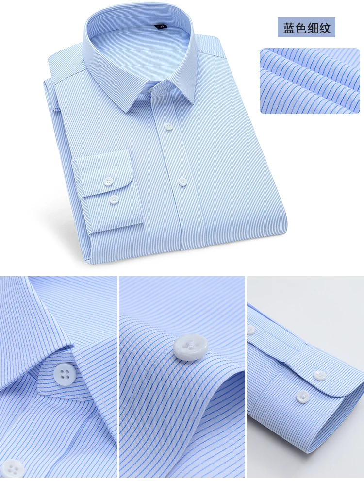 Bamboo Fiber plaid shirt Anti-Wrinkle men's shirts long sleeve casual Special Design S- 4XL Easy-care Shirts