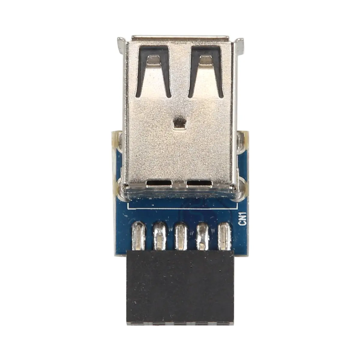 AT42 1Pcs 9-Pin Motherboard To Dual USB 2.0 Connector Black Motherboard To 2 Ports USB 2.0 a Female Internal Header Adapter