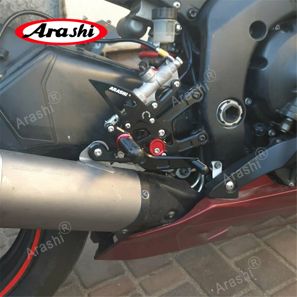 Arashi-ヤマハyzfr6 2003-2021用モーターサイクルアジャスタブルリアフットレスト,フットレストYZF-R6 2011 2012 2013 2014 2015 2016 cnc