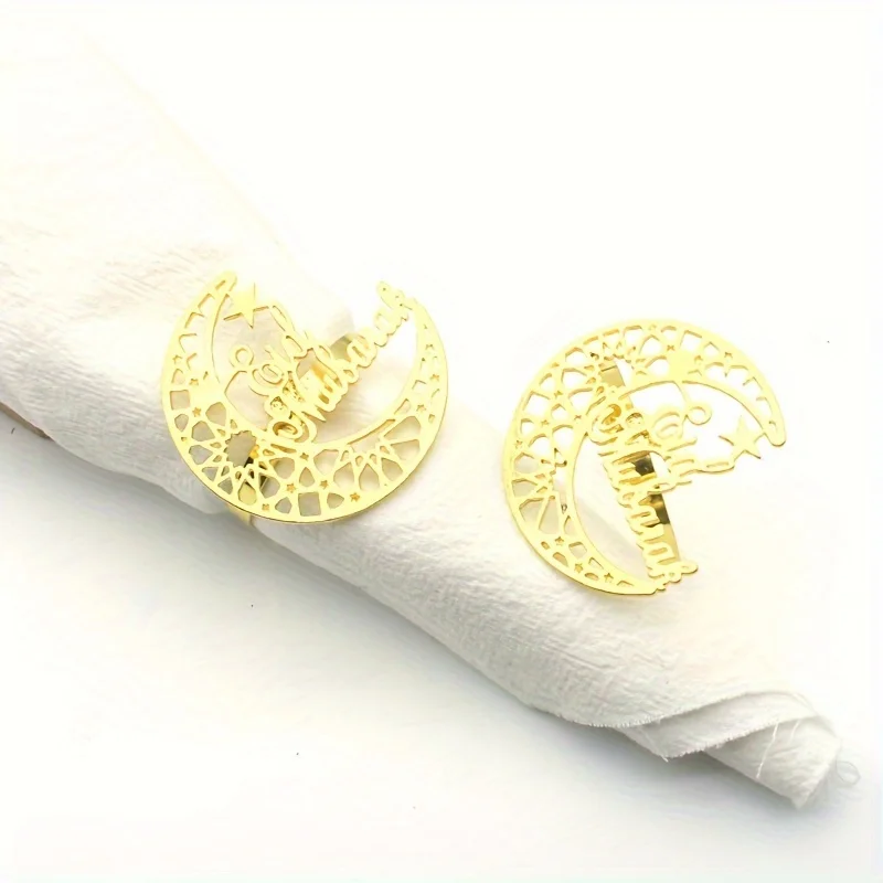 

6Pcs Personalized Festival Metal Napkin Ring Hotel Party Table Set Napkin Button Towel Cloth Button Wedding Festival Celebration