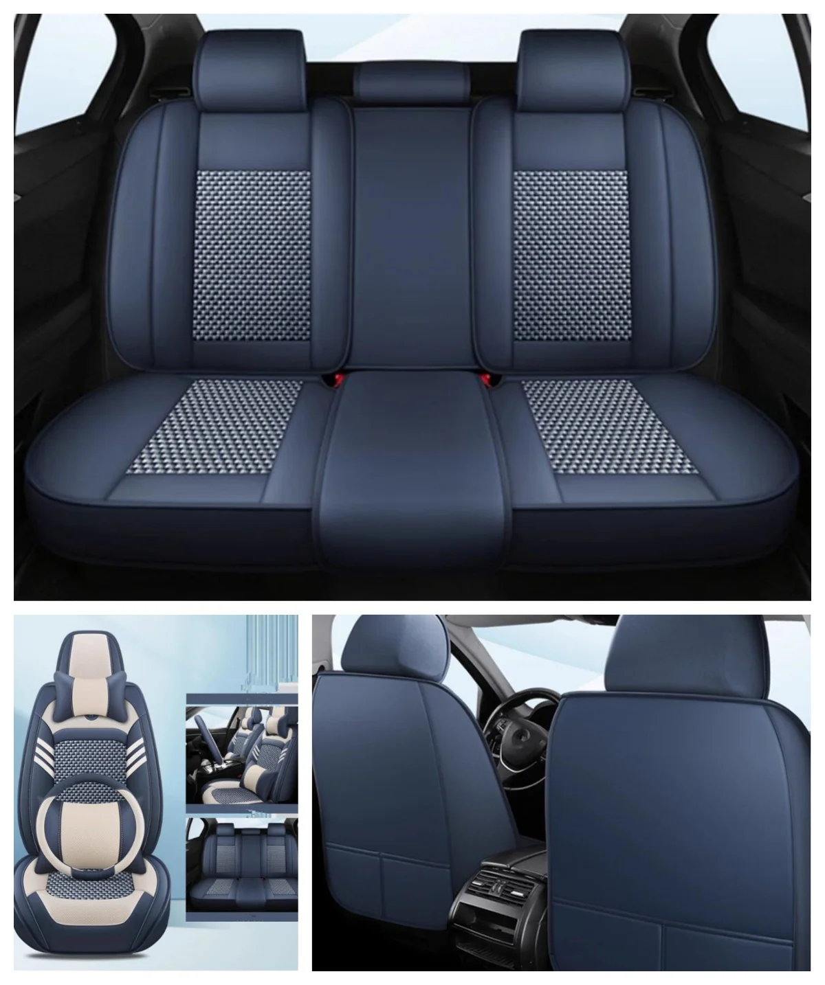 

Front and Back car seat covers + Steering wheel cover for Hyundai Tucson 2025-2019 durable breathable seat cushion seat case