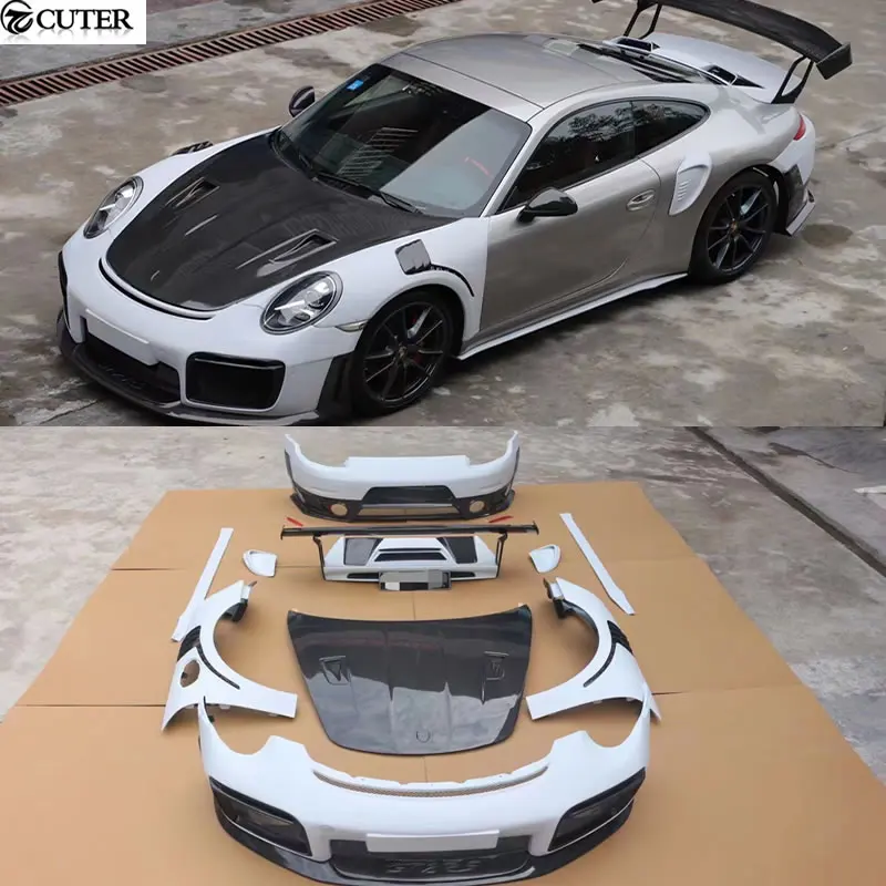 911 991.1 991.2 Gt2 Rs Style Car Body Kit Cf Frp Front Bumper Rear Bumper Side Skirts Rear Spoiler Hood for Porsche 911 991