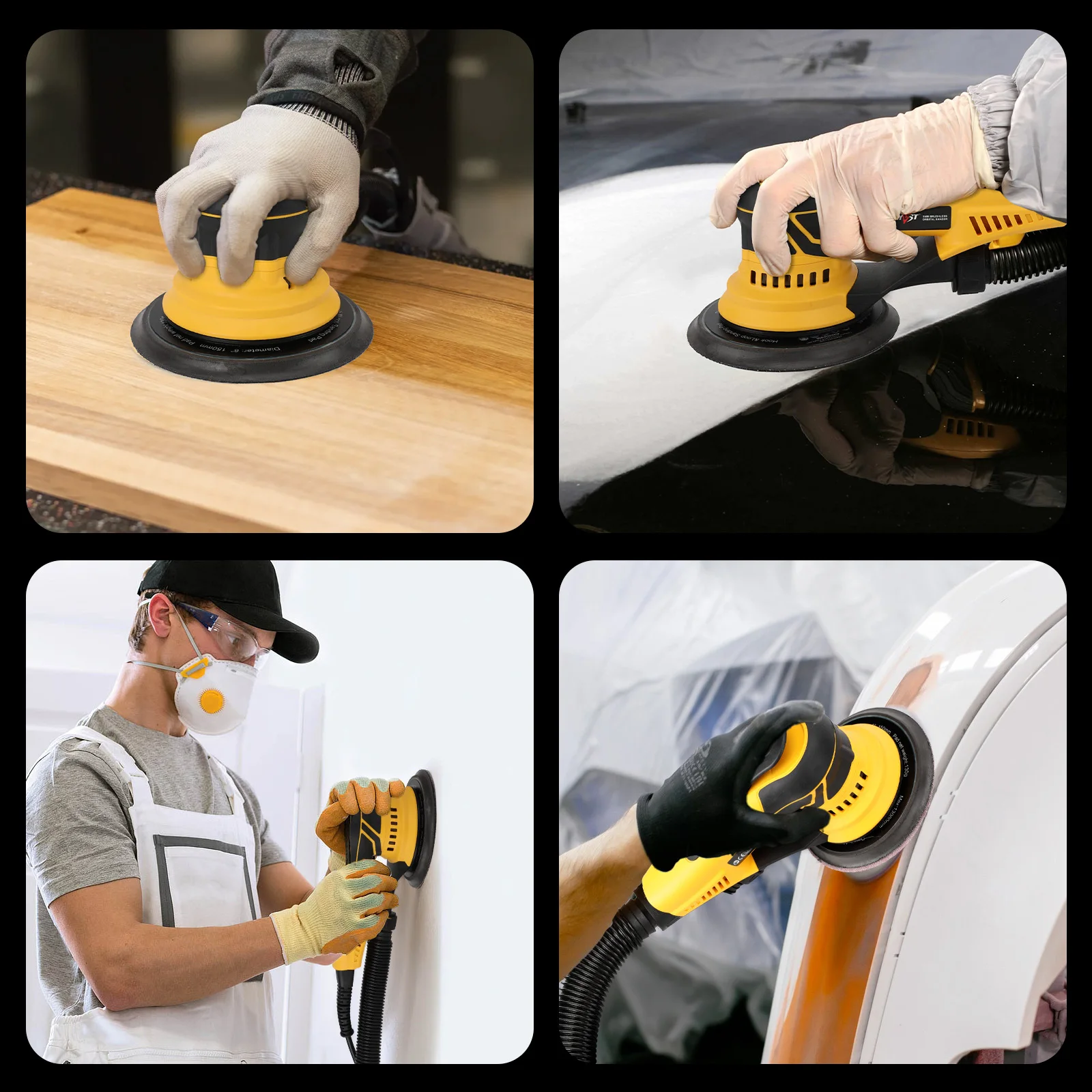 Phendo Orbital Sander Brushless 350W  Multi-function Variable Speed Electric Corded Sanders Orbit 2.5/5mm Machine Polishing