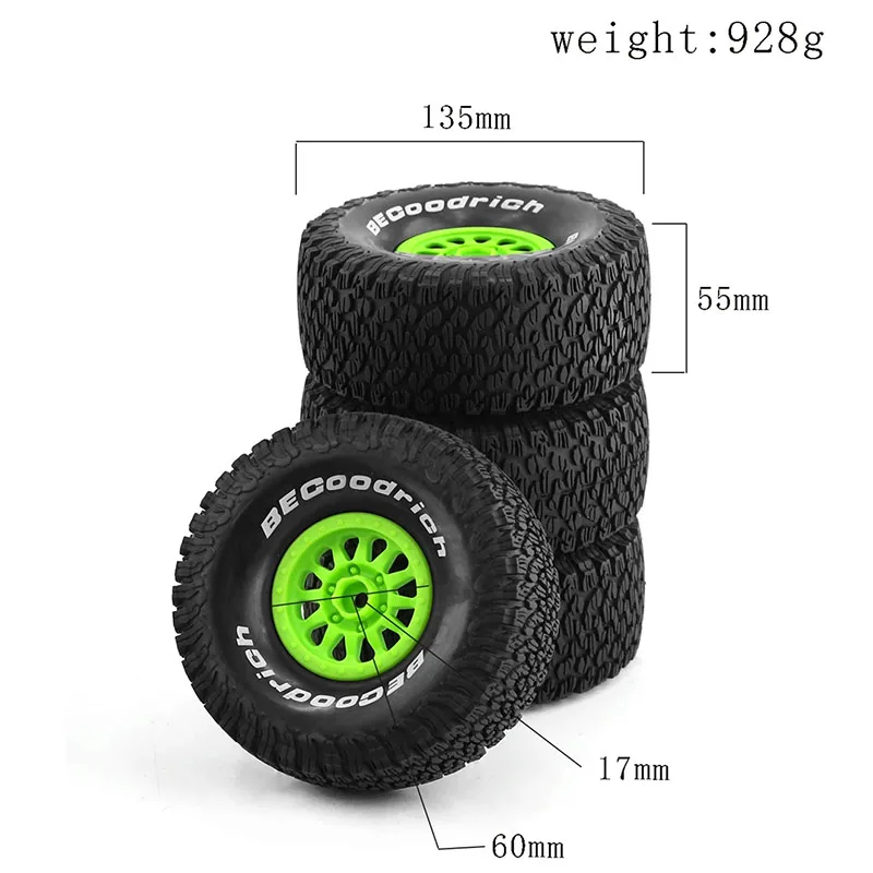 4Pcs 135mm 1/7 Desert Short Course Truck Tire 17mm Wheel Hex for ARRMA Mojave Traxxas UDR Yikong DF7 FS Off-road Buggy RC Car