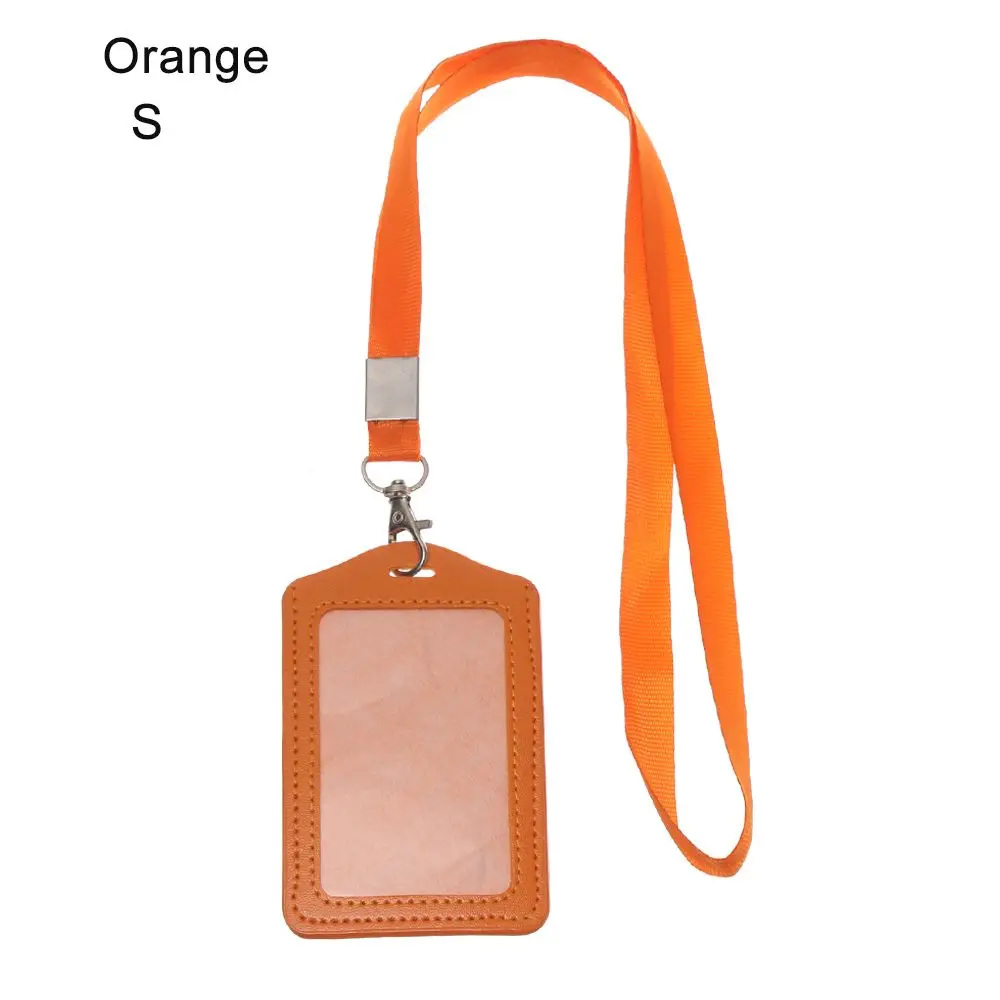 Multi colored PU Leather Badge Case Card Sleeve Protective Shell Name Card Holders Bus ID Holders