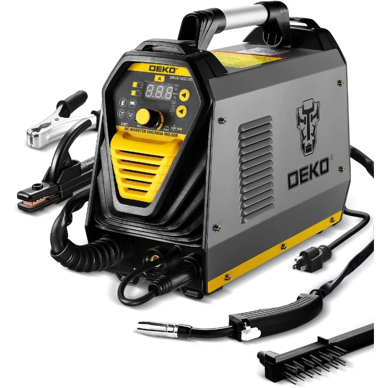 DEKOPRO 135Amp MIG/MMA Welder，110V Flux MIG/Stick/Gass MIG 3 in 1 welding machine IGBT DC Inverter