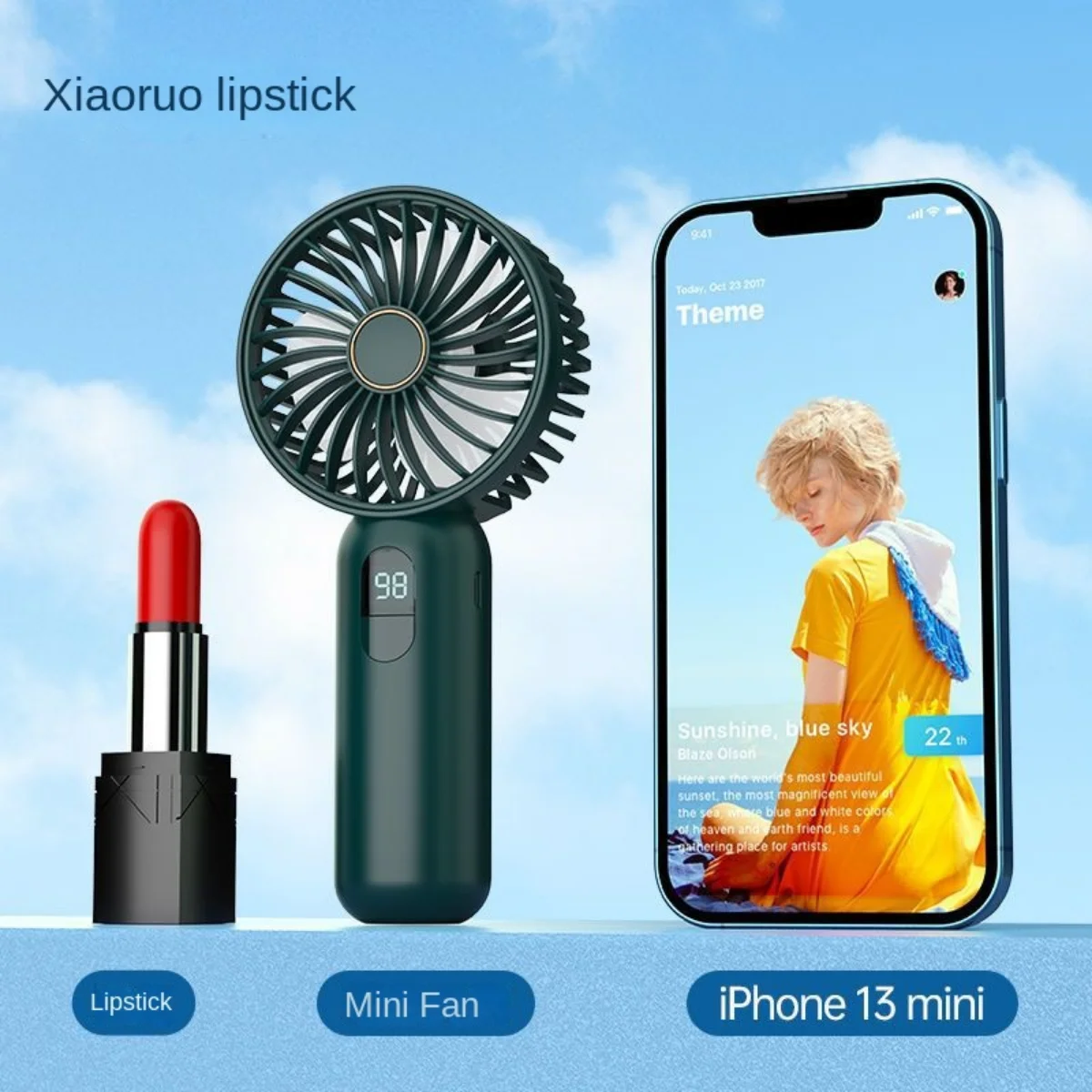 Digital Display Mini Fan USB 1200 Mah Handheld Cute Small Electric Fan Portable Student Cooling Pocket Fan Outdoor Hand fan