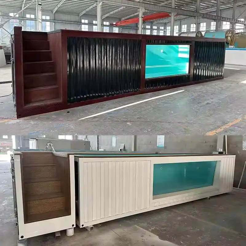 Container Swimming Pool Modular Design with Corrosion Resistant Steel Frame Ideal for Outdoor Commercial Applications Customized