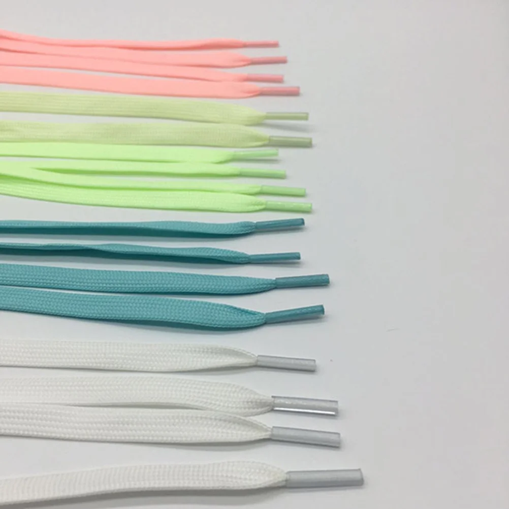 

1 Pair Luminous Glow Shoelaces Fluorescent Sports Shoe Laces Flat Athletic Sneaker Laces With Plastic Tip Night Blue