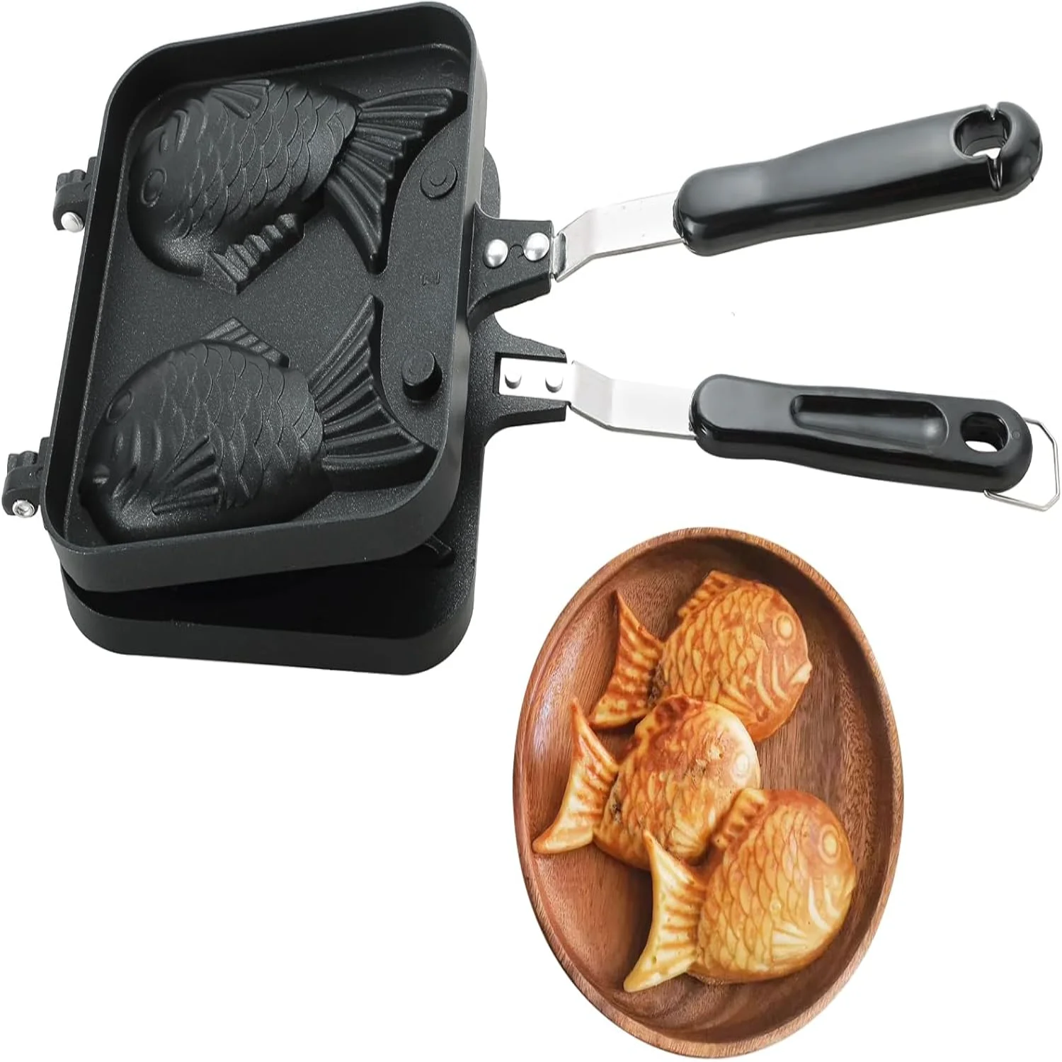 

Taiyaki Fish Shape Cake Pan - Double Pan Mold for DIY Cooking Party Desserts