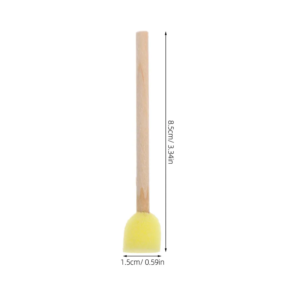 30 pinceles redondos de esponja para pintar para niños, herramientas con mango de madera, esponjas de pintura suaves y seguras, manualidades Diy para niños