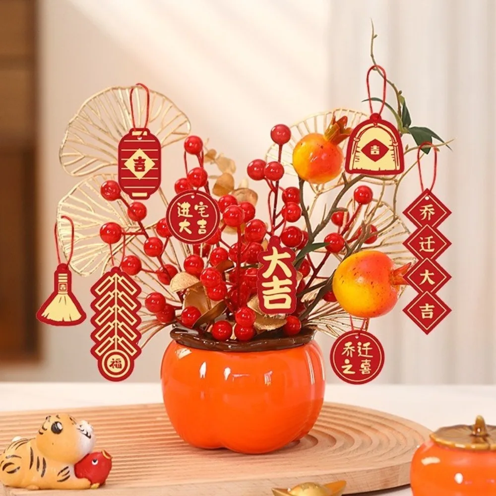 2025 New Year of the Snake Fortune Fruit Decorations Housewarming Spring Festival Desktop Persimmon Ruyi Ornaments Gift