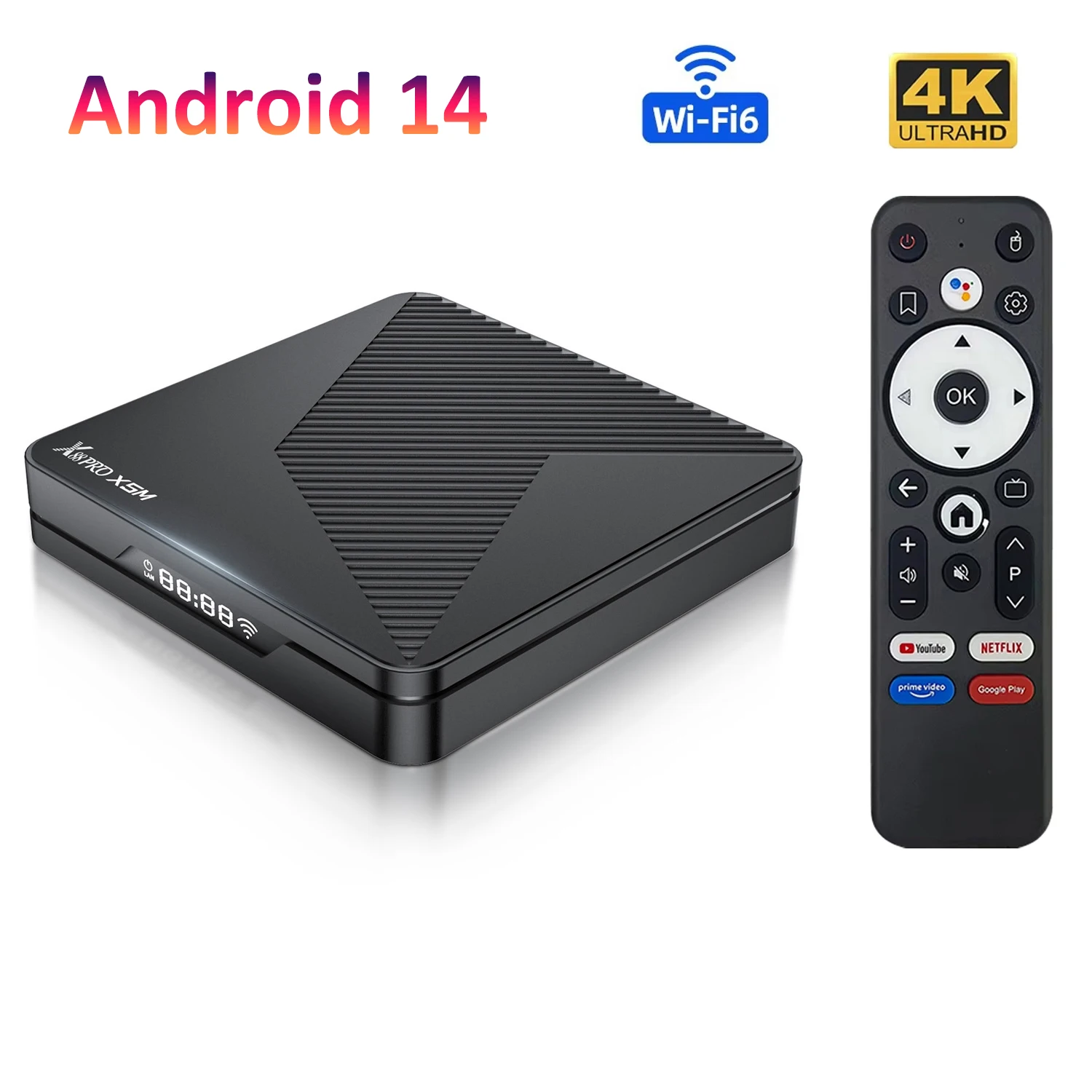 Android TV Box Amlogic S905X5M TV BOX 1000M Lan Support 4K Ultra HD TV BOX Wifi 6 Media Player Set Top Box 4GB 64GB