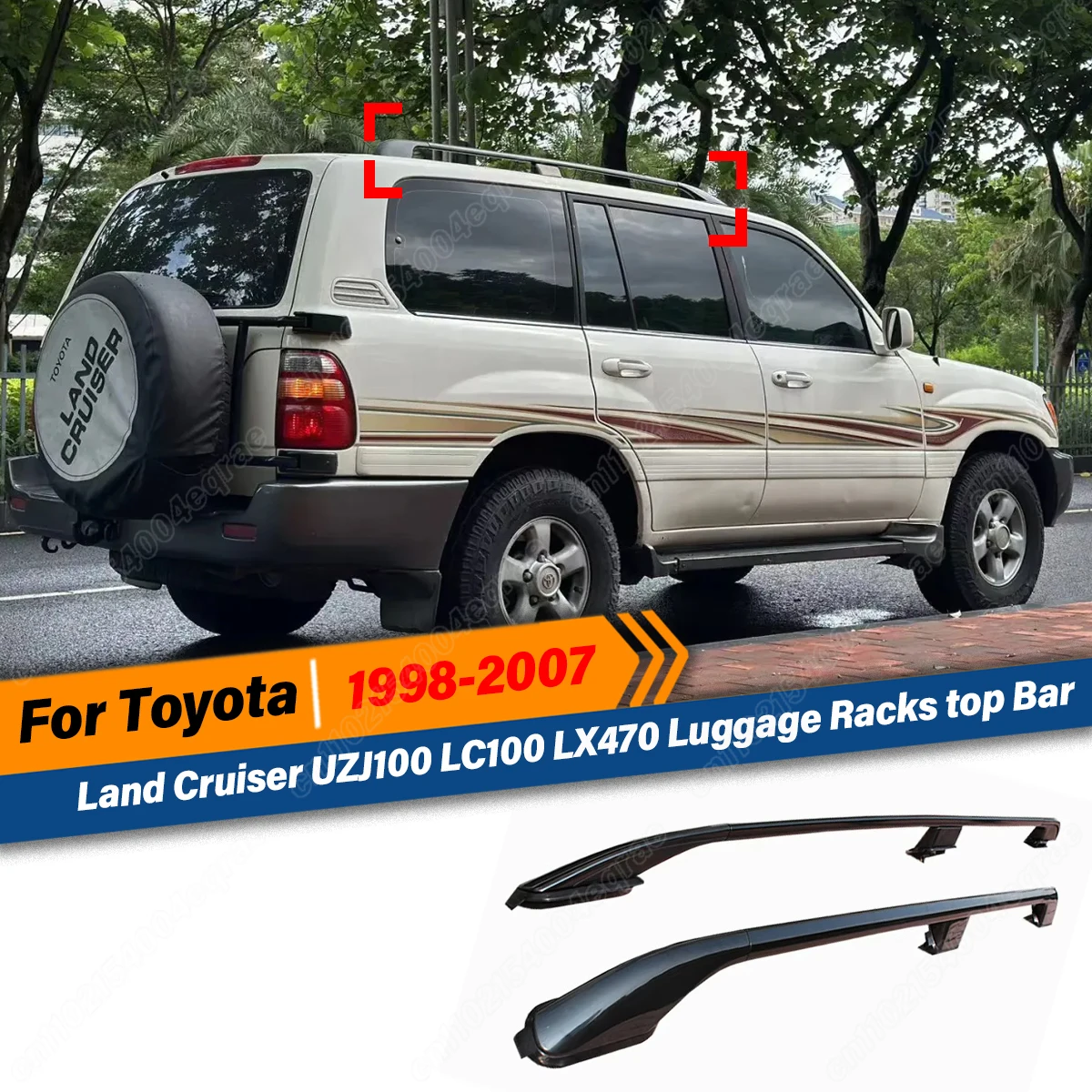 

For Toyota Land Cruiser UZJ100 LC100 LX470 1998 1999 2000 2001 2002 2003 2004 2005 2006 2007 Luggage Racks Roof Rack OE Style