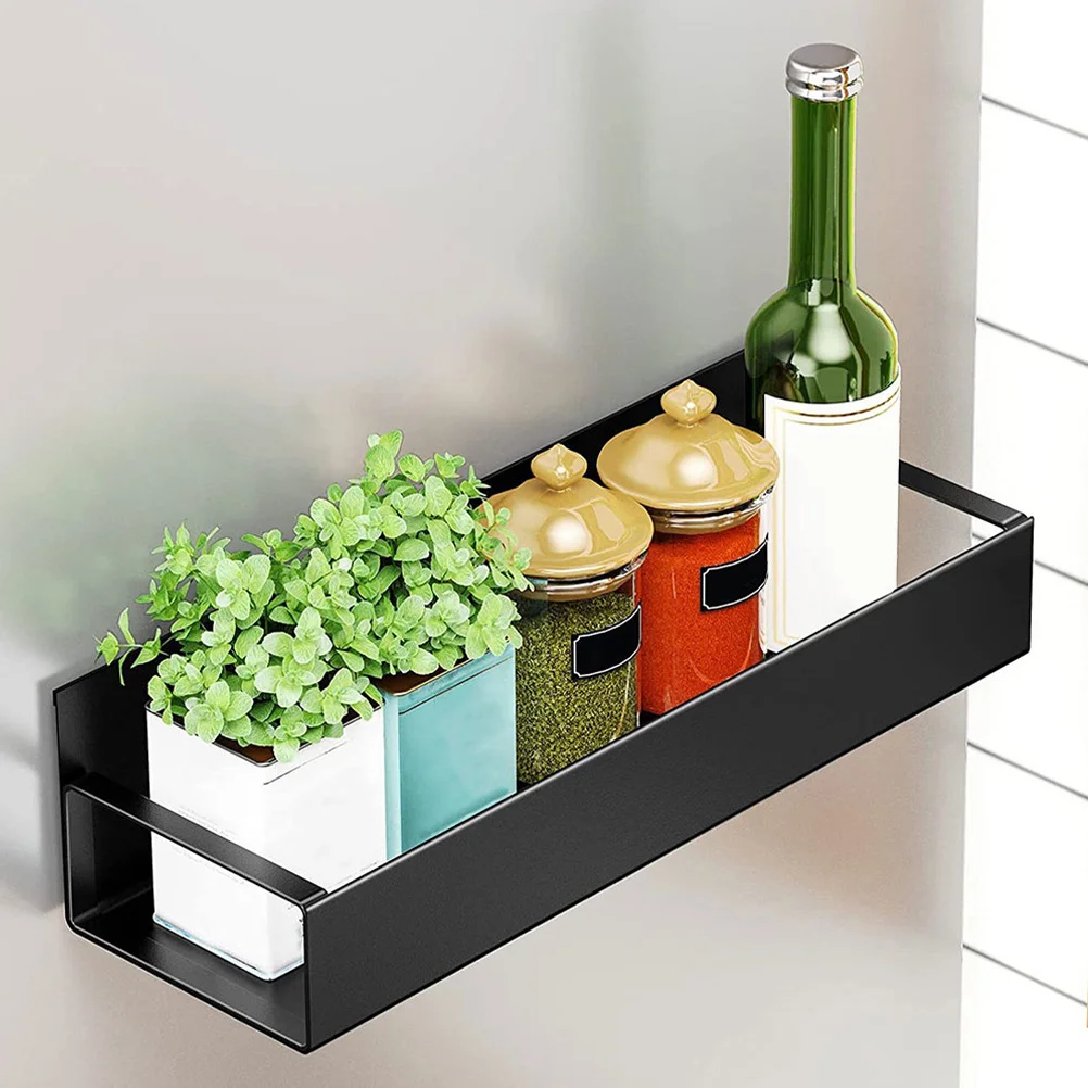 

2Pcs Magnetic Spice Rack Refrigerator Shelf No Drilling Magnetic Storage Rack for Kitchen Organization Fridge Spice Shelf