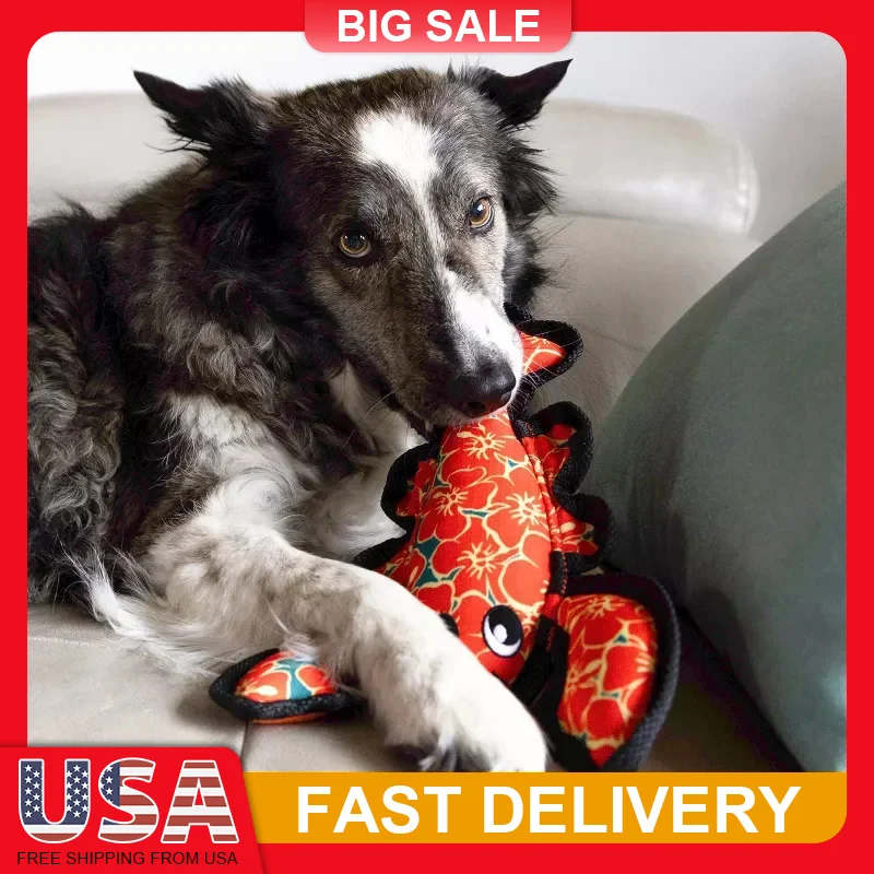 

Durable Ballistic Lobster Dog Toy with Squeaker and Rattle Double Stitched for Aggressive Chewers Interactive Play Pet Toy