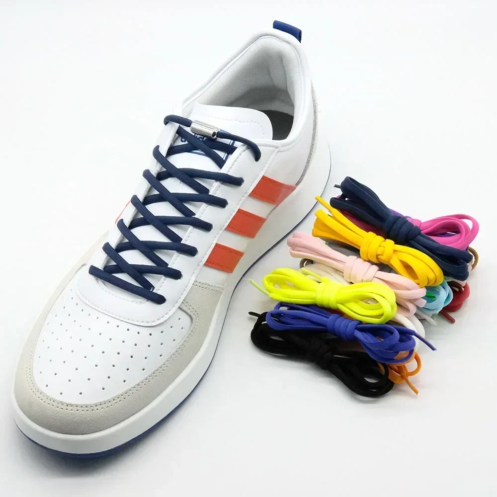 1Pair No tie ShoelacesSemicircle New Elastic Shoe Laces For Kids and Adult Sneakers Shoelace Quick Lazy Laces Color Shoestrings
