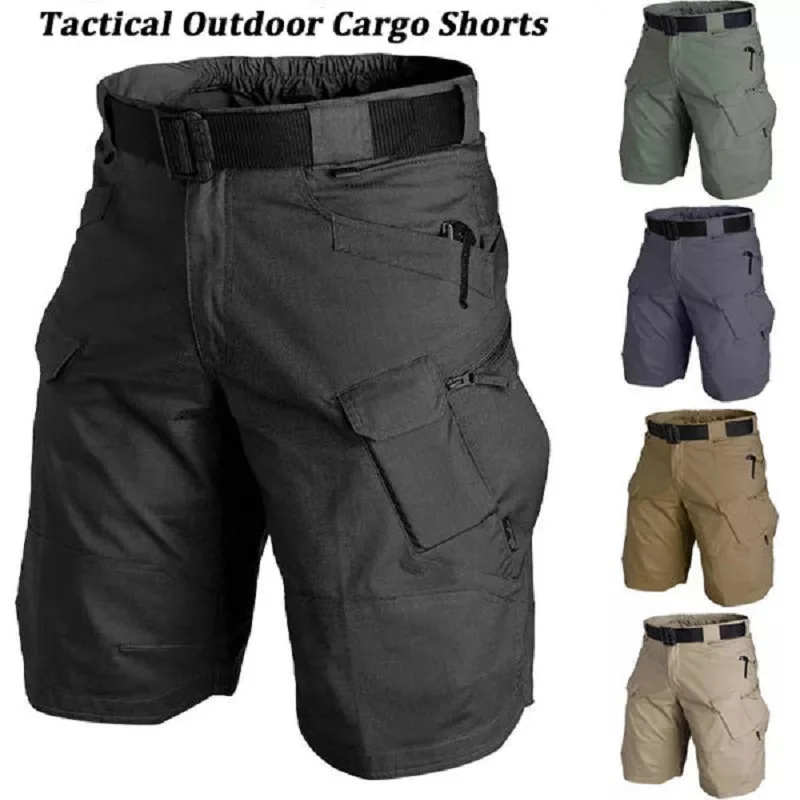 Pantaloncini tattici da uomo militari Cargo all\'aperto per pantaloncini urbani impermeabili estivi pantaloni da campeggio da Trekking Multi tasca