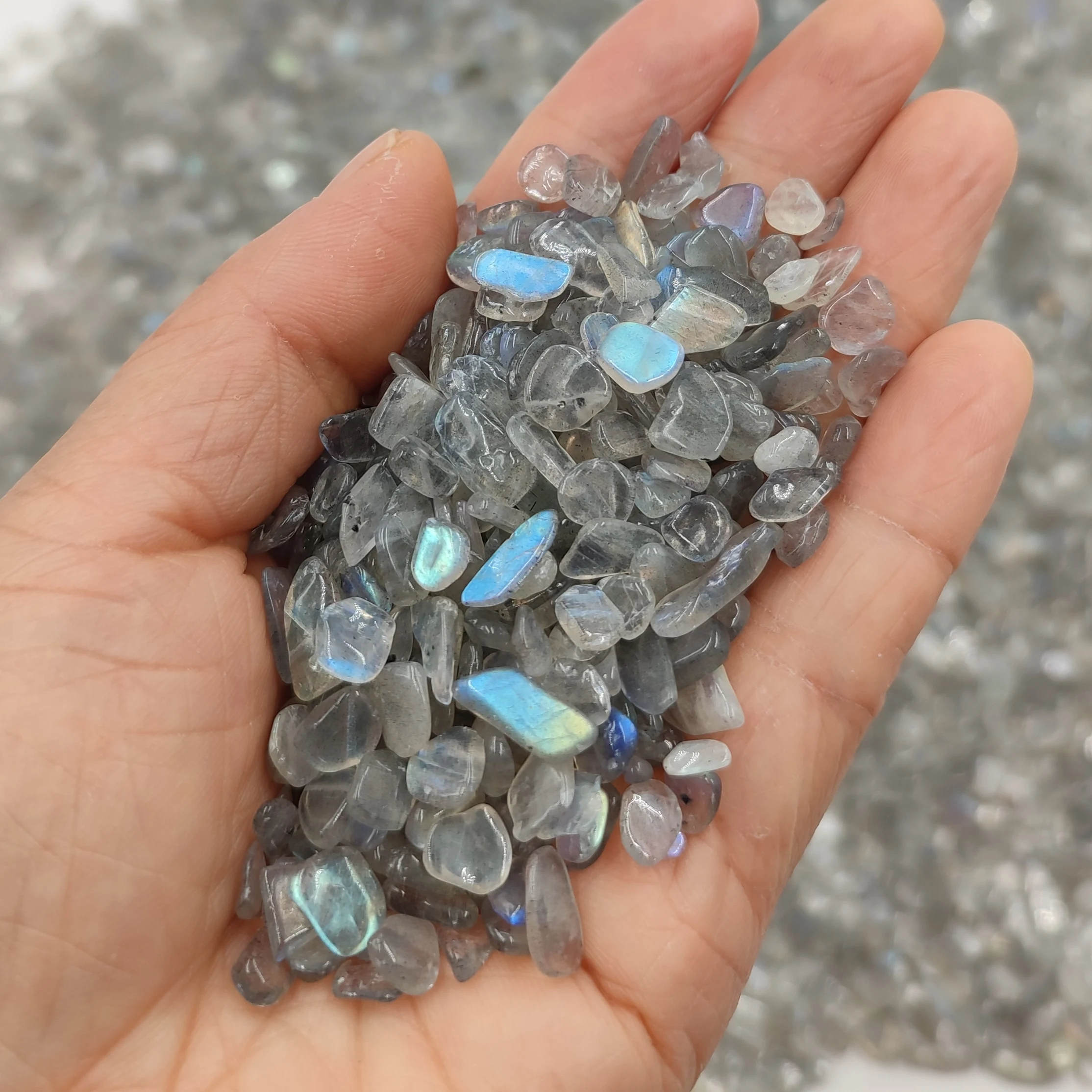 Natural Stone Labradorite Grey Moonstone Chip Gravel Crystals Stones Healing Mineral Gemstone Home Decoration Spiritual Products view 4