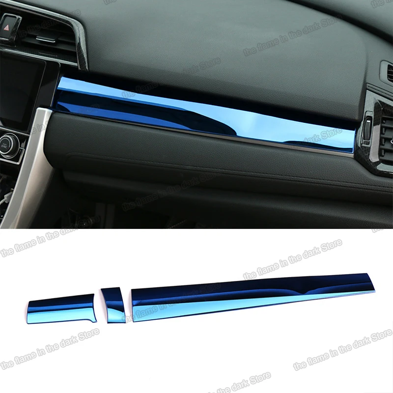 

Lsrtw2017 for Honda Civic 10th Car Dashboard Strip Trims Decorative Interior Accessories 2016 2017 2018 2019 2020