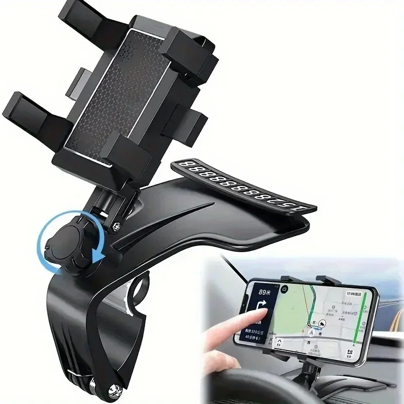 Car Phone Holder Easy Clip Mount Stand Panel Dashboard GPS Navigation Multi-functional Bracket Holder