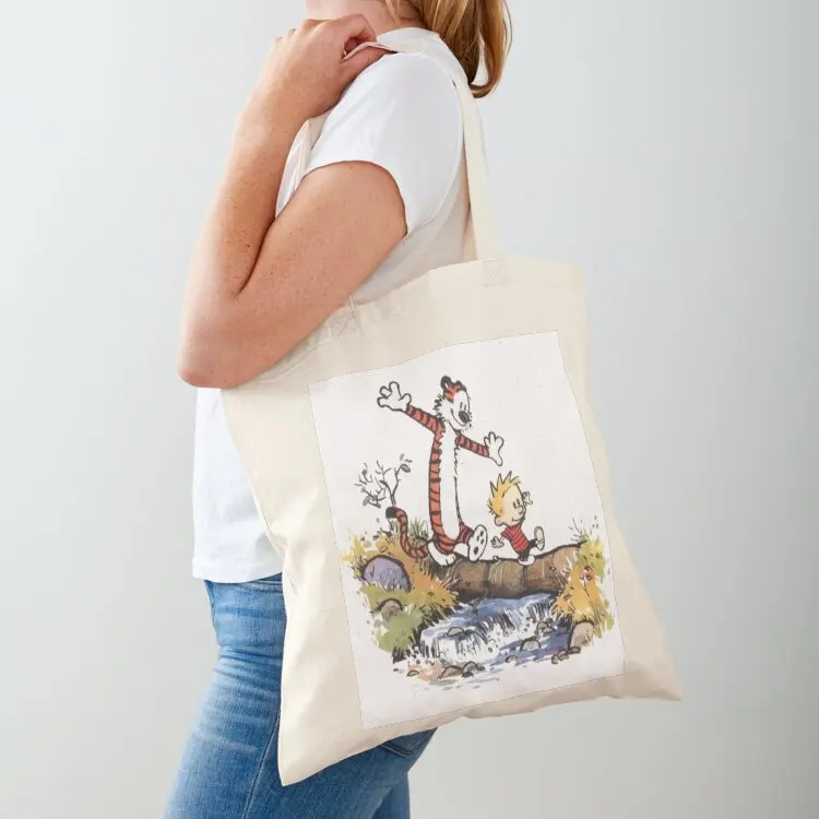

Calvin and Hobbes Playing By Water Tote Bag canvas tote cute pouch canvas bags large