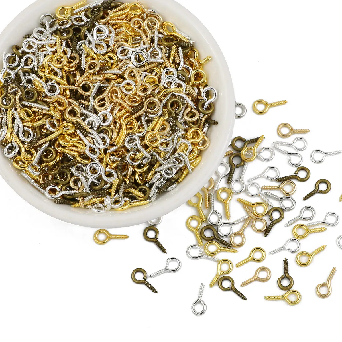 100-400pcs 5x10mmSheep Eye Screw Mini Ring Sheep Eye Screws For Jewelry Making DIY Pendant Rope Accessories Handmade Key Chain