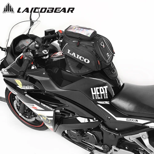 Imagen 2 del producto Bolsa magnética para motocicleta, pantalla táctil, navegación, tanque de combustible para Motocross, bolsa impermeable para asiento trasero de locomotora, equipos para motocicleta