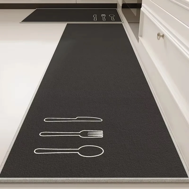 

Non-slip Kitchen Floor Mat Long Strip Runner Rugs Grain Weaving Kitchen Mat Oil-proof Waterproof Carpet Home Decoration 주방매트