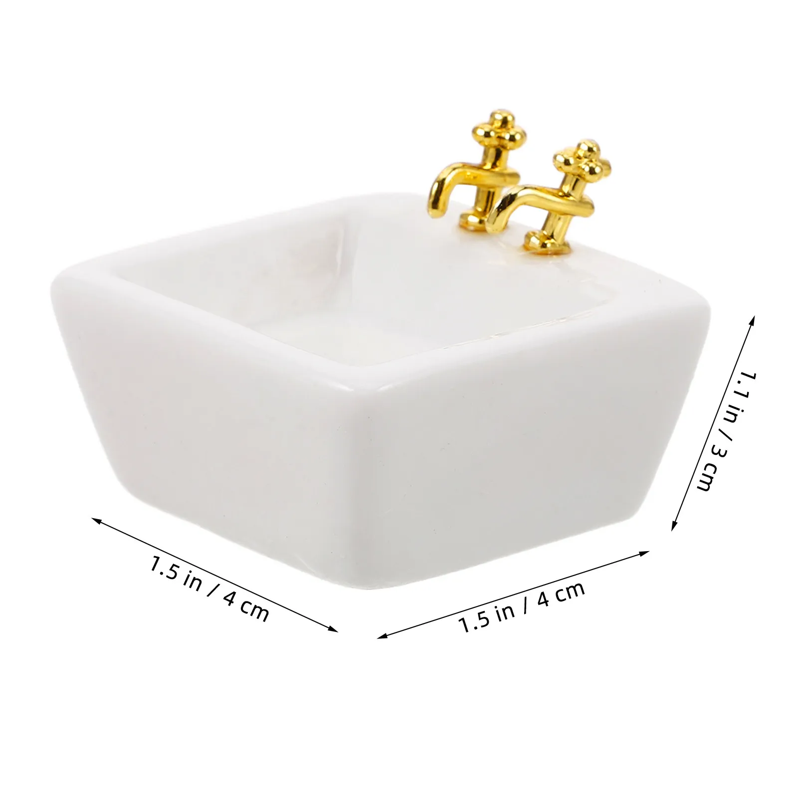 Miniature 1:12 Scale White Ceramic Wash Basin Dollhouse Bathroom Sink Realistic Design Smooth Finish Versatile Bathroom Kitchen