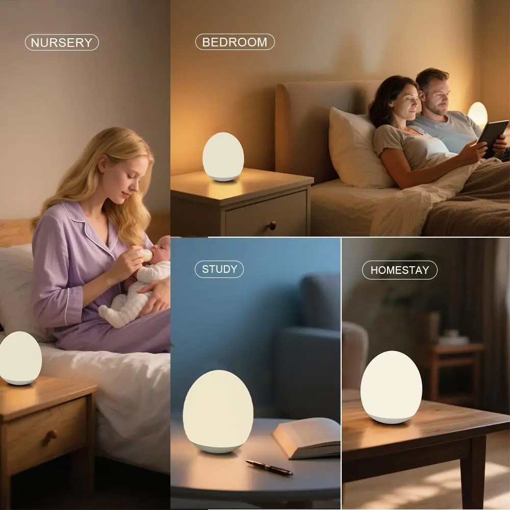 LED Soft Silicone Clap Light Bedroom Nursing Light Children's Room Night Light Timed Charging Option Kids' Gift Festive