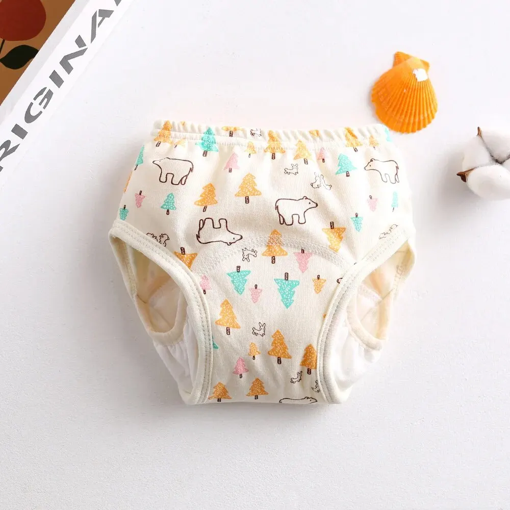 Baby Waterproof Reusable Training Pants Cute Cotton Baby Diaper Infant Shorts Nappies Panties Nappy Changing Underwear Cloth