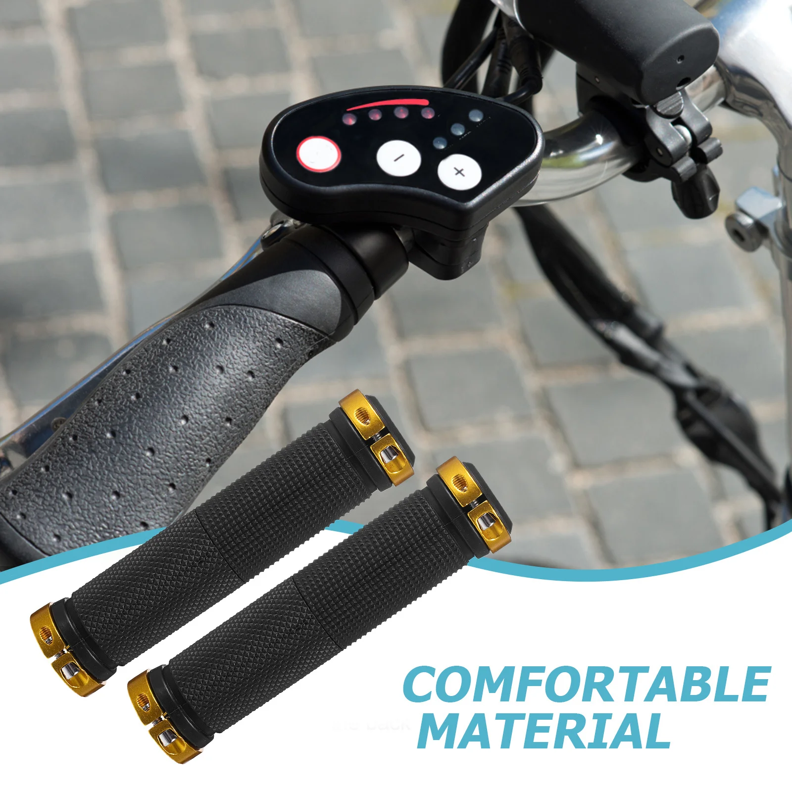 1 Pair Aluminum Alloy Bike Handlebar Grips Non-Slip Comfortable For Mountain Bikes Tricycles Bicycle Accessories Cycling Handle