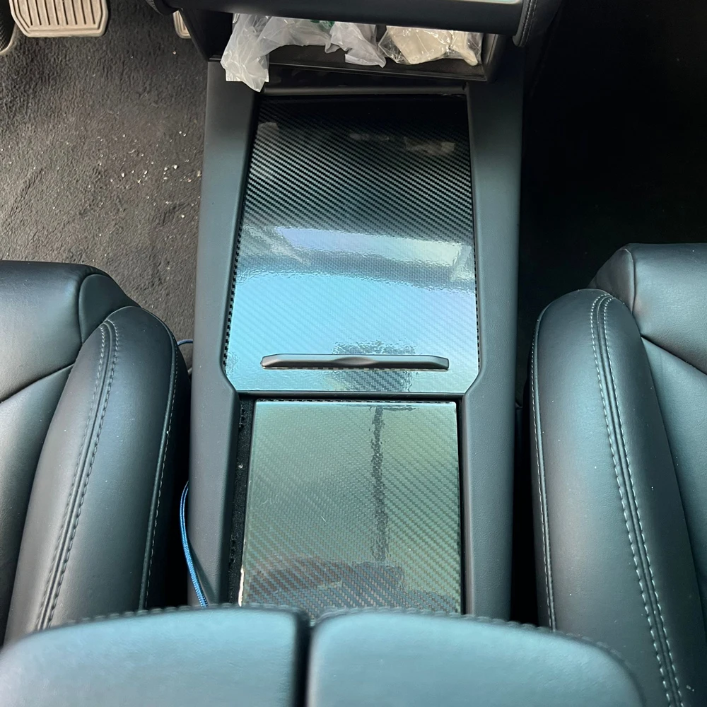 

For Tesla Model X 2016-2020 Car-Styling 3D/5D Carbon Fiber Car Interior Center Console Color Molding Sticker Decals Parts