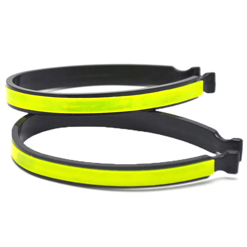 2pcs Reflective Trouser Clips Safety Strips Outdoor Cycling Ankle Leg Hi-Viz Bike High Visibility Bicycle Pants Clip