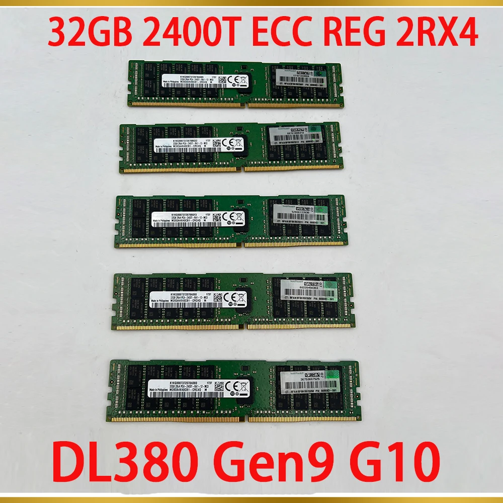 1 Pcs Server Memory For HP RAM DL380 Gen9 G10 809083-091 805351-B21 819412-001 DDR4 32GB 2400T ECC REG 2RX4 PC4-2400T RDIMM