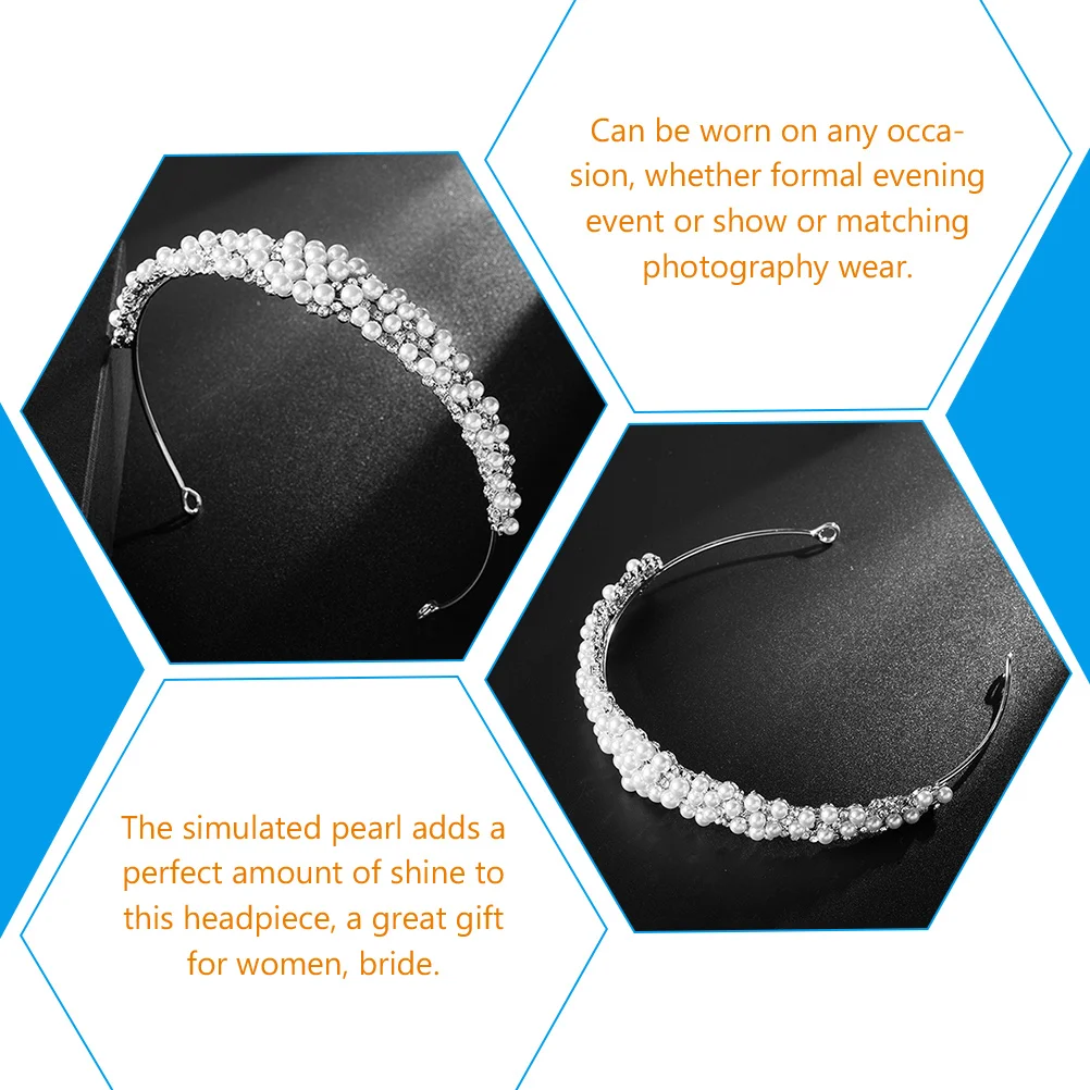 

Pearl Water Rhinestone Yarn Wedding Hair Accessories Headpiece for Women Jewelry Bridal Headband Man-made Headpieces Bride