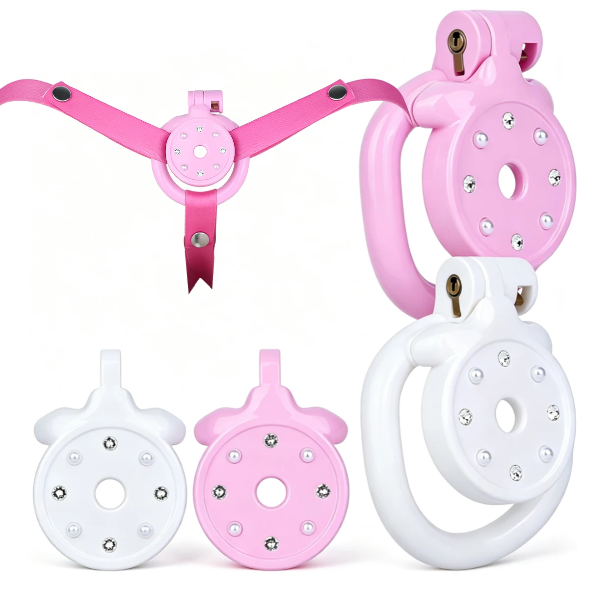 New 3D Printed Chastity Device Male Flat Cock Cage Arc Flat Penis Rings Sissy Hidden Underbelly Cockrings Sex Toys for Men Adult