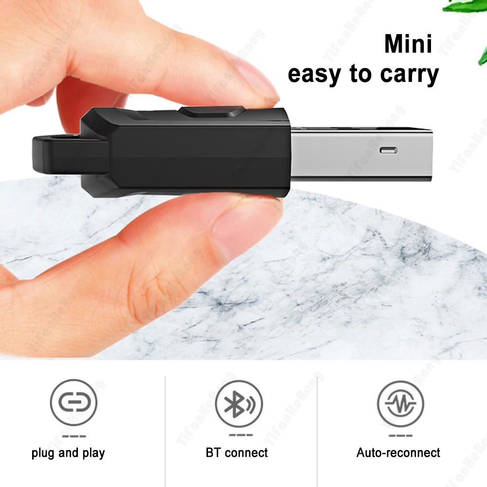 Bluetooth-Compatible Audio Adapter Wireless Headphone Receiver Transmitter for PS5/PS4 Game Console PC 2 in 1 USB BT 5.0 Dongle