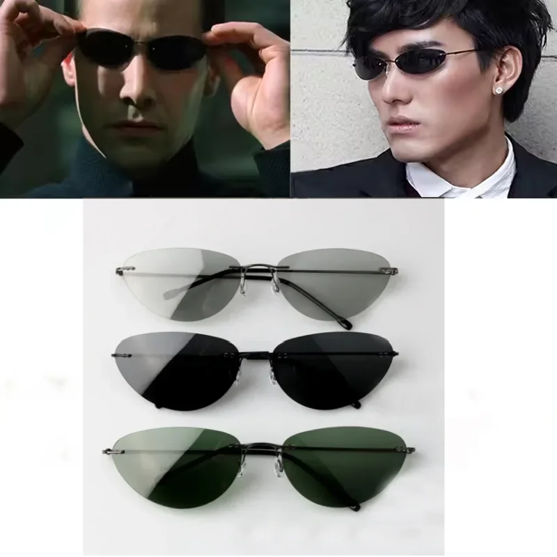 نظارات شمسية رائعة للرجال The Matrix Fashion ترقية النظارات الشمسية المستقطبة خمر خفيفة بدون شفة تصميم العلامة التجارية القيادة