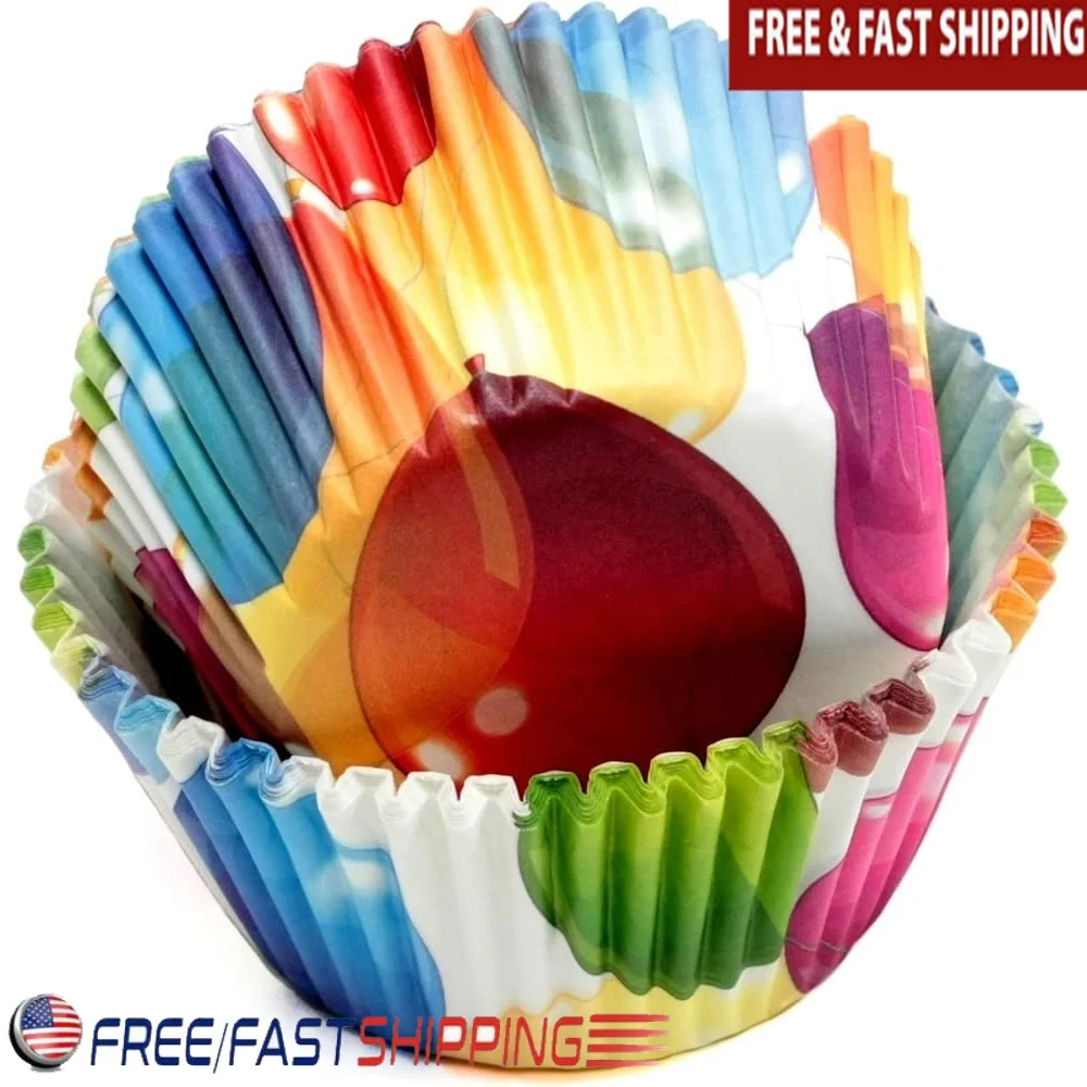

Paper Patterned Cupcake Liners 50 Count Disposable Baking Cups Fits Muffin Tins Ideal Parties Events Baking Supplies