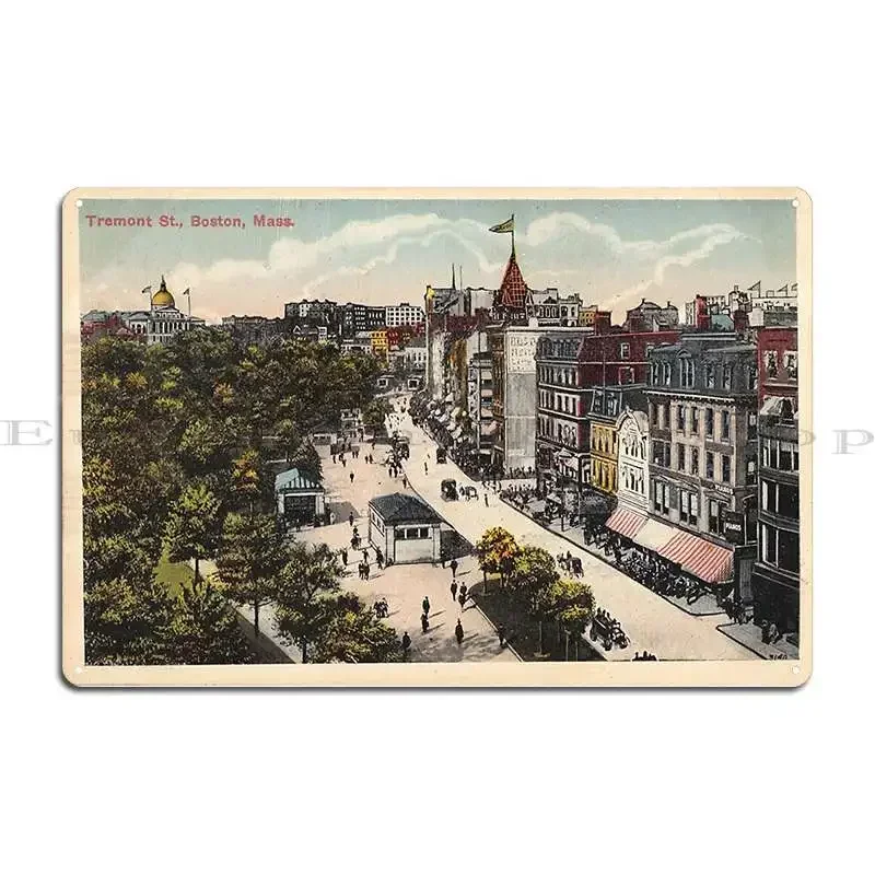 Tremont Street Boston Massachusetts Metal Sign Iron Poster Wall Cave Classic Club Tin Sign Poster