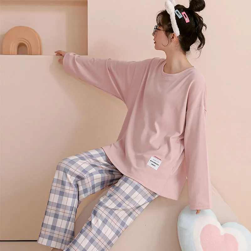 Women\'s New 2-Piece Spring And Autumn Pajamas Women\'s Long Sleeve Korean Fashion Casual Pajamas Women\'s Loungewear Casual Set