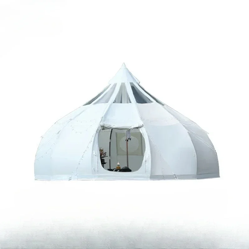 

Outdoor luxury water drop pumpkin camping tent Super space cotton round transparent starry sky top yurt tent