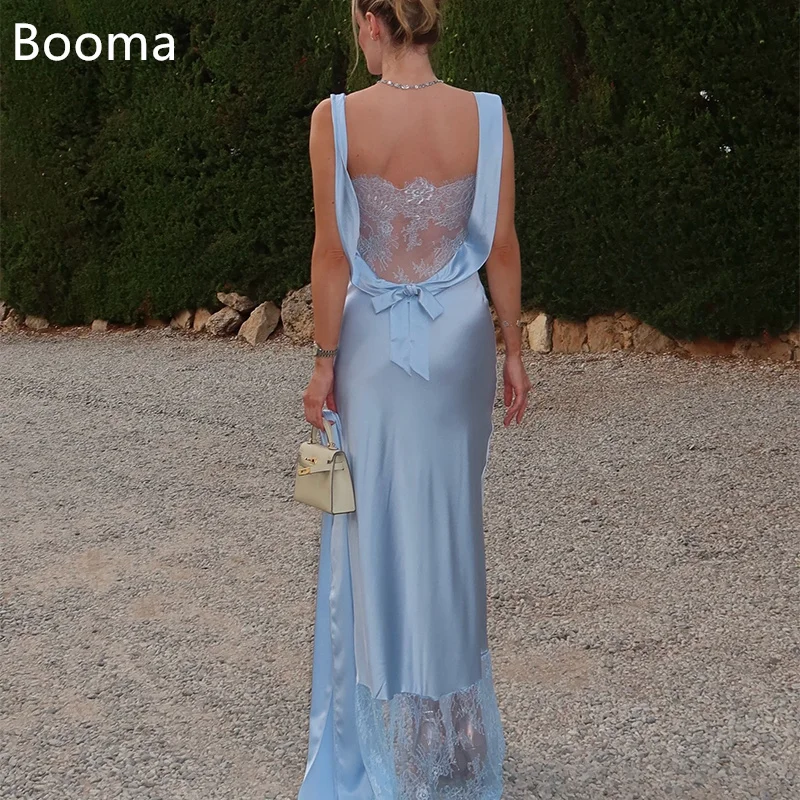 

Booma Elegant Lace Long Evening Dresses Mermaid Formal Party Gowns for Women Side Split Backless Prom Gown Customize