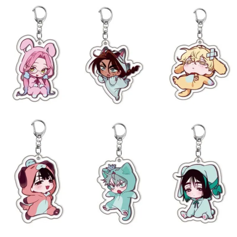 

6pcs Hot Anime Alien Stage Acrylic Keychains Luka Sua Till Ivan Hyuna Mizi Key Ring Cosplay Accessories Charm Decoration Gifts